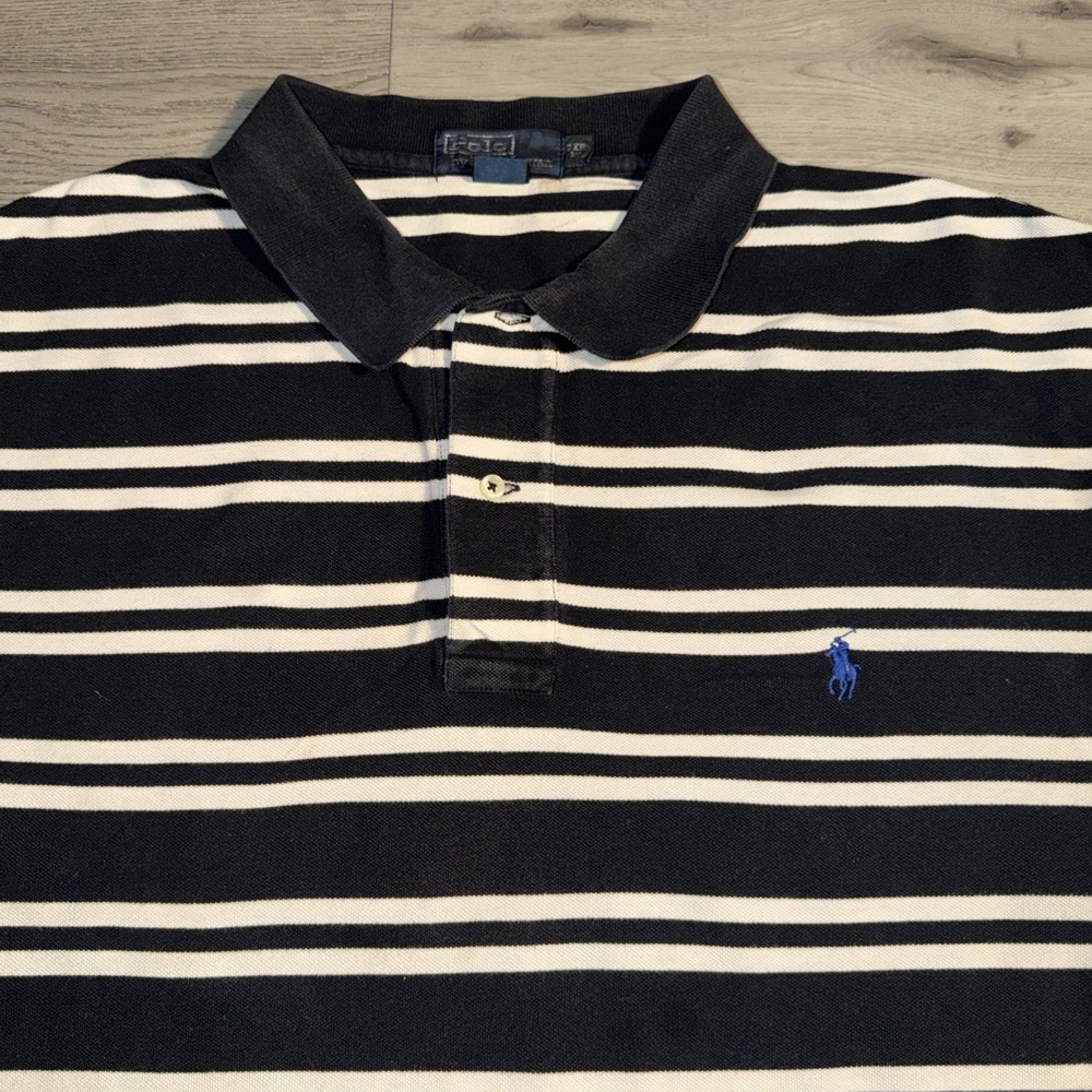 Polo Ralph Lauren Striped Polo Shirt 2XLT Big Tall Navy White Classic Preppy